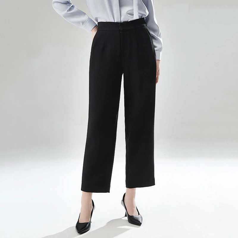 高腰长裤窄版修身显瘦休闲裤女43RE0P0002