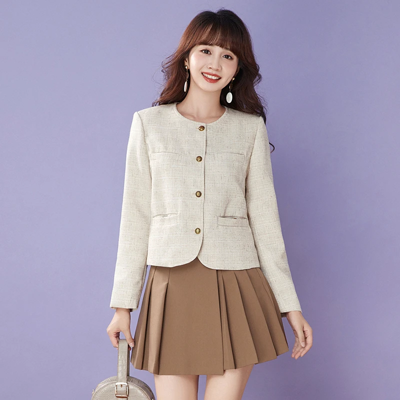 A033单排扣小香风上衣清爽减龄外套女43XR0K0013