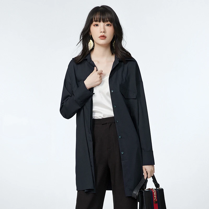 43NY0D0023简约气质上衣单排扣衬衫女