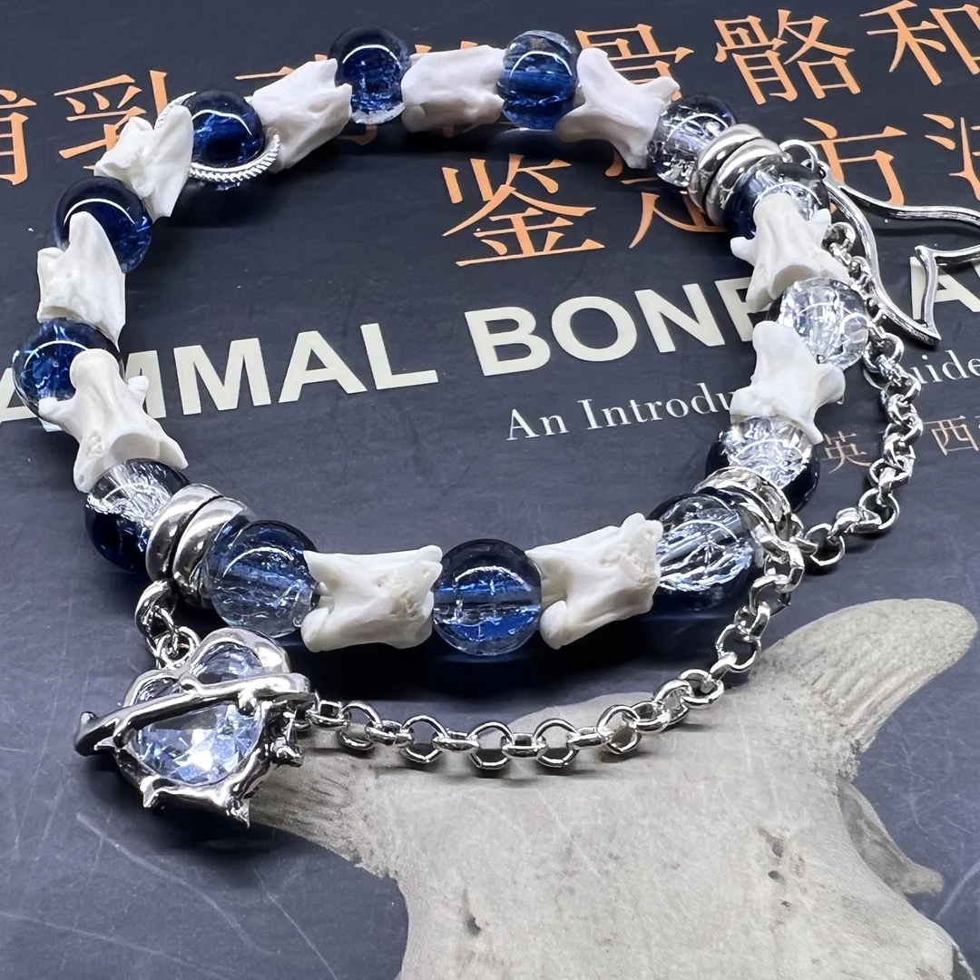 合成金属手链 原创蛇骨手链星座定制礼物重工手链轻奢镶嵌银色