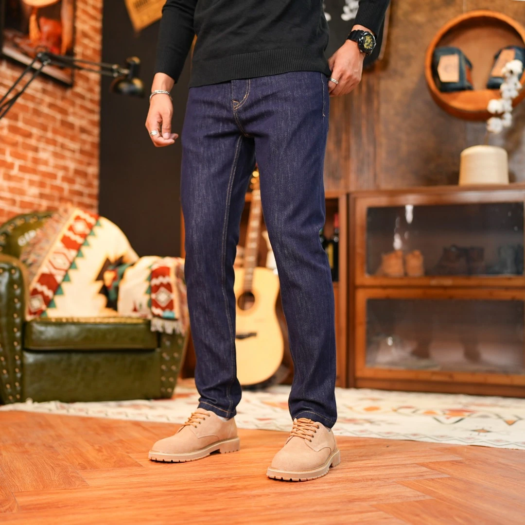 春夏百搭修身牛仔裤男款防掉色纯色男裤子弹力直筒裤高端轻奢男装