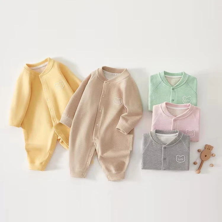 婴儿连体衣春秋冬季男女宝Aa类无骨衣服长袖爬服睡哈衣外出家居服