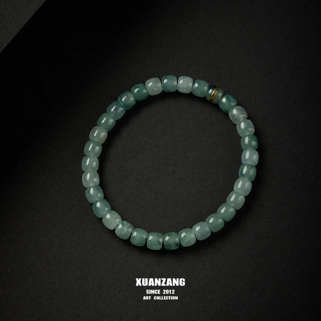 易行堂 翡翠.松拂雪老型单圈 6.8MM 19.25克