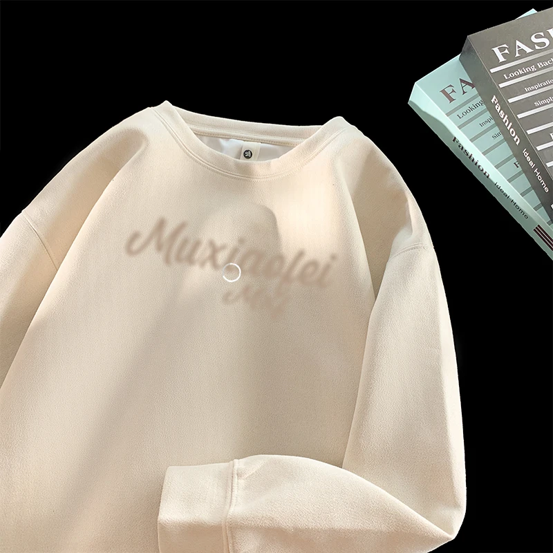 Leonbinno/雷尔宾诺 圆领卫衣男重磅秋季美式ins潮牌宽松外套上衣