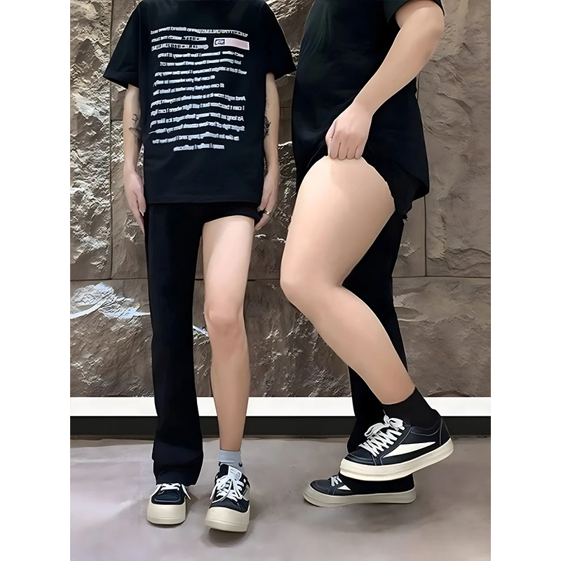 美式黑色517弯刀牛仔裤男女同款夏季美式高街vibe裤子直筒微喇裤