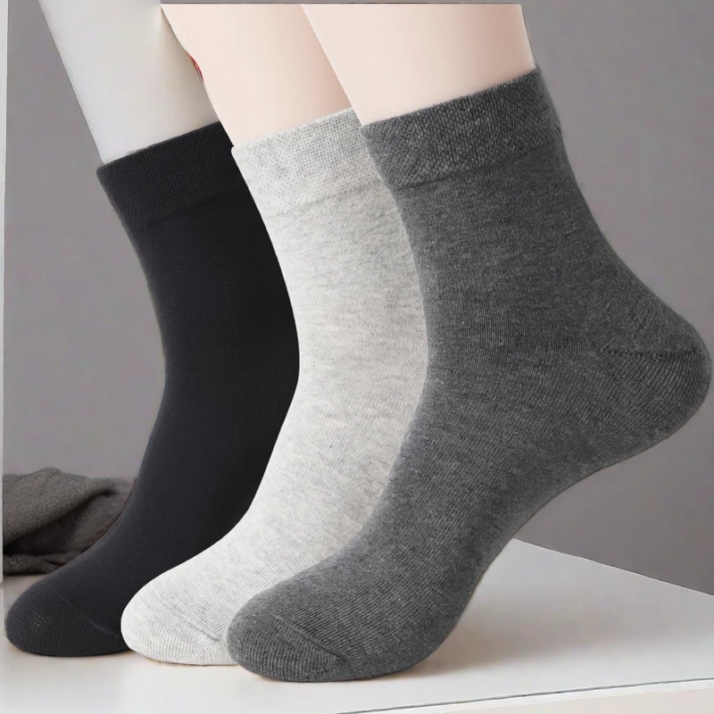 浪莎优品柔软高弹春秋男袜舒适亲肤中筒袜四季袜吸汗透气男士棉袜