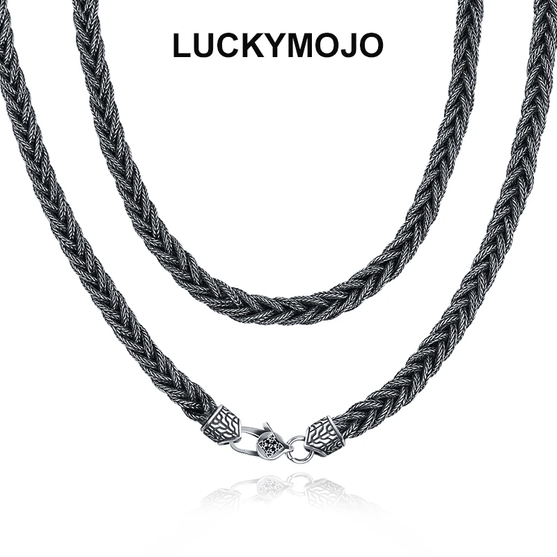 LUCKYMOJO 链子925银 饰品配饰项链百搭男士时尚小众复古潮流