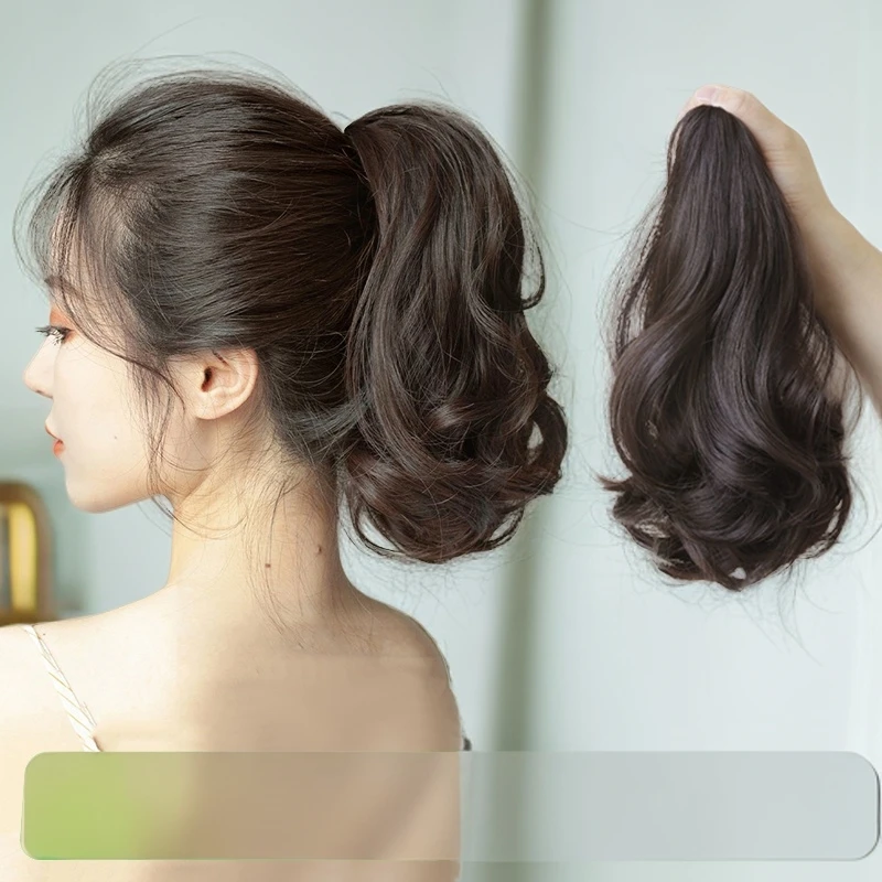 梨花卷马尾假发抓夹款时尚新款高马尾抓夹假发可扎低高扎马尾