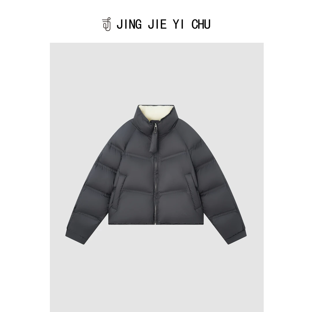 静姐【冬日街灯】~冬季新款90白鸭绒小立领面包短款羽绒服 M085