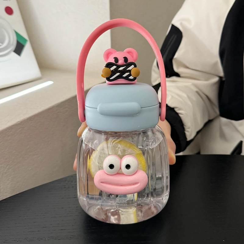 水杯吸管杯女高颜值大容量塑料杯耐高温卡通防摔杯儿童杯子大肚杯