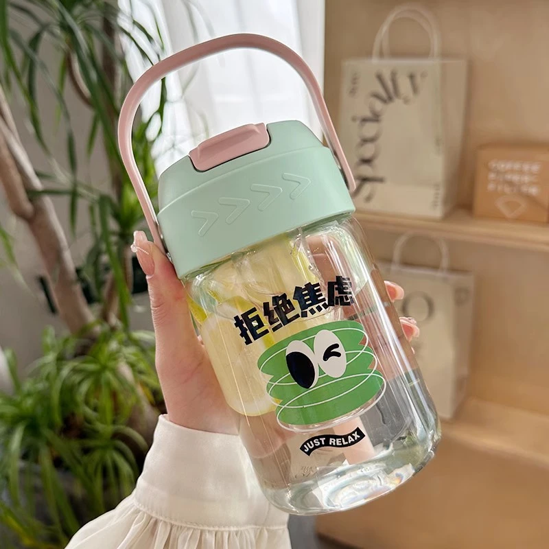水杯玻璃杯女高颜值茶水分离泡茶杯大容量家用耐高温便携吸管杯子