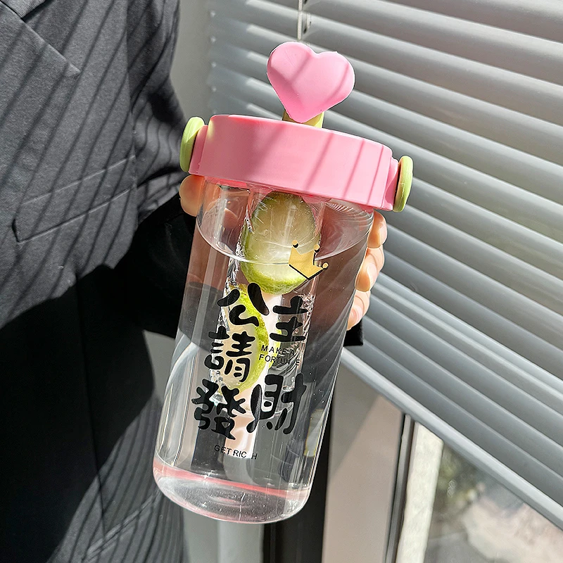 水杯2024新款女玻璃杯高硼硅高颜值夏天家用喝水吸管杯办公室杯子