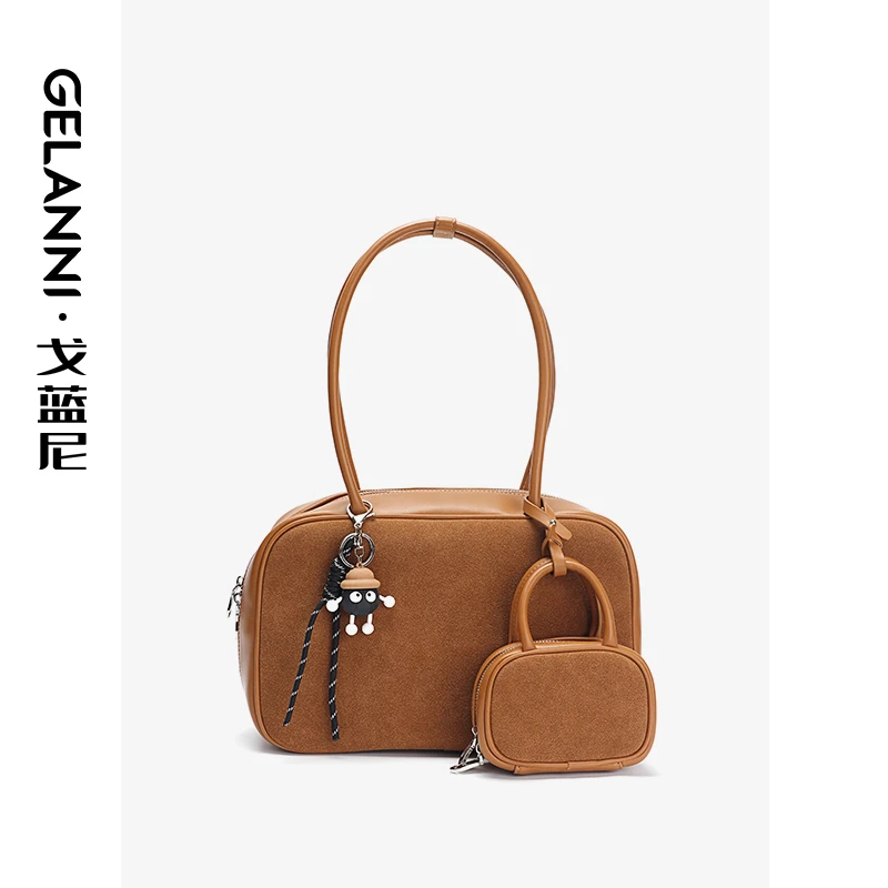 【工厂直销】GELANNI复古通勤保龄球包百搭时尚单肩斜包