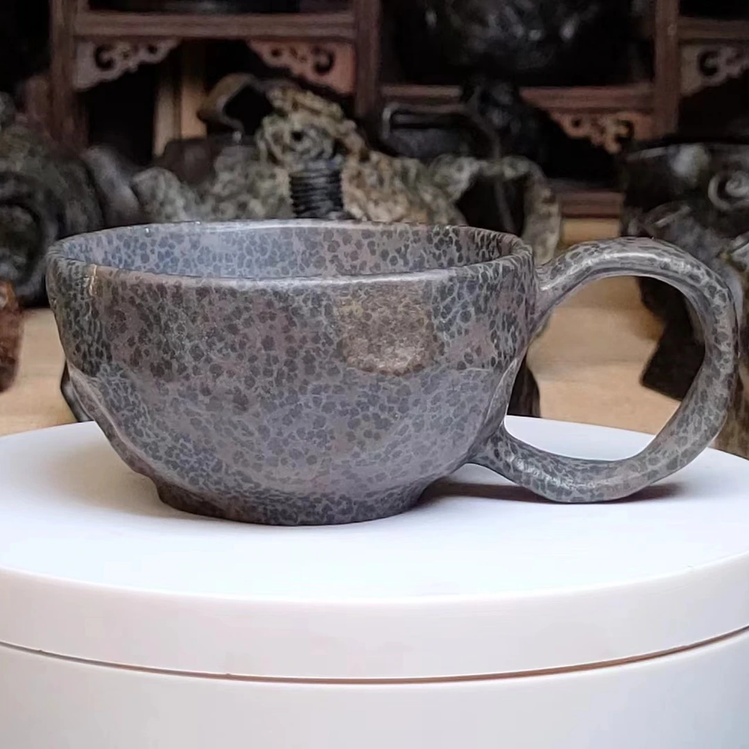 【手把随形杯】冰碛岩原石手工中式复古茶杯