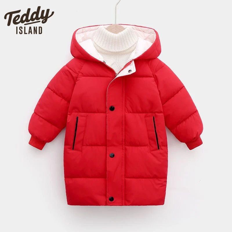 巴拉拉吧巴拉拉吧TEDDY ISLAND儿童棉服冬季中大童长款棉袄男童女