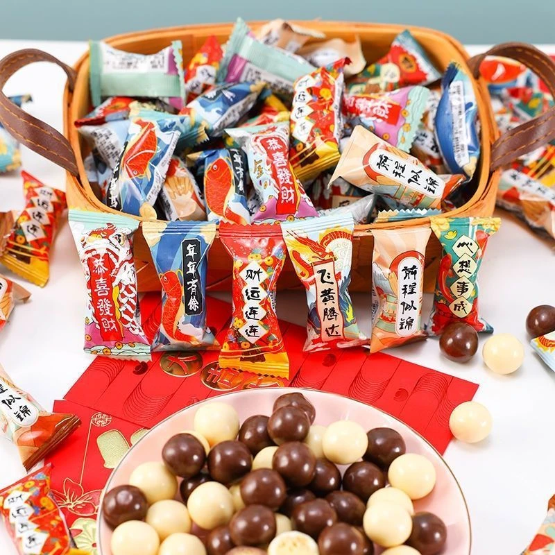 吉祥语巧克力麦丽素金榜题名糖果满月喜糖乔迁毕业糖果休闲零食