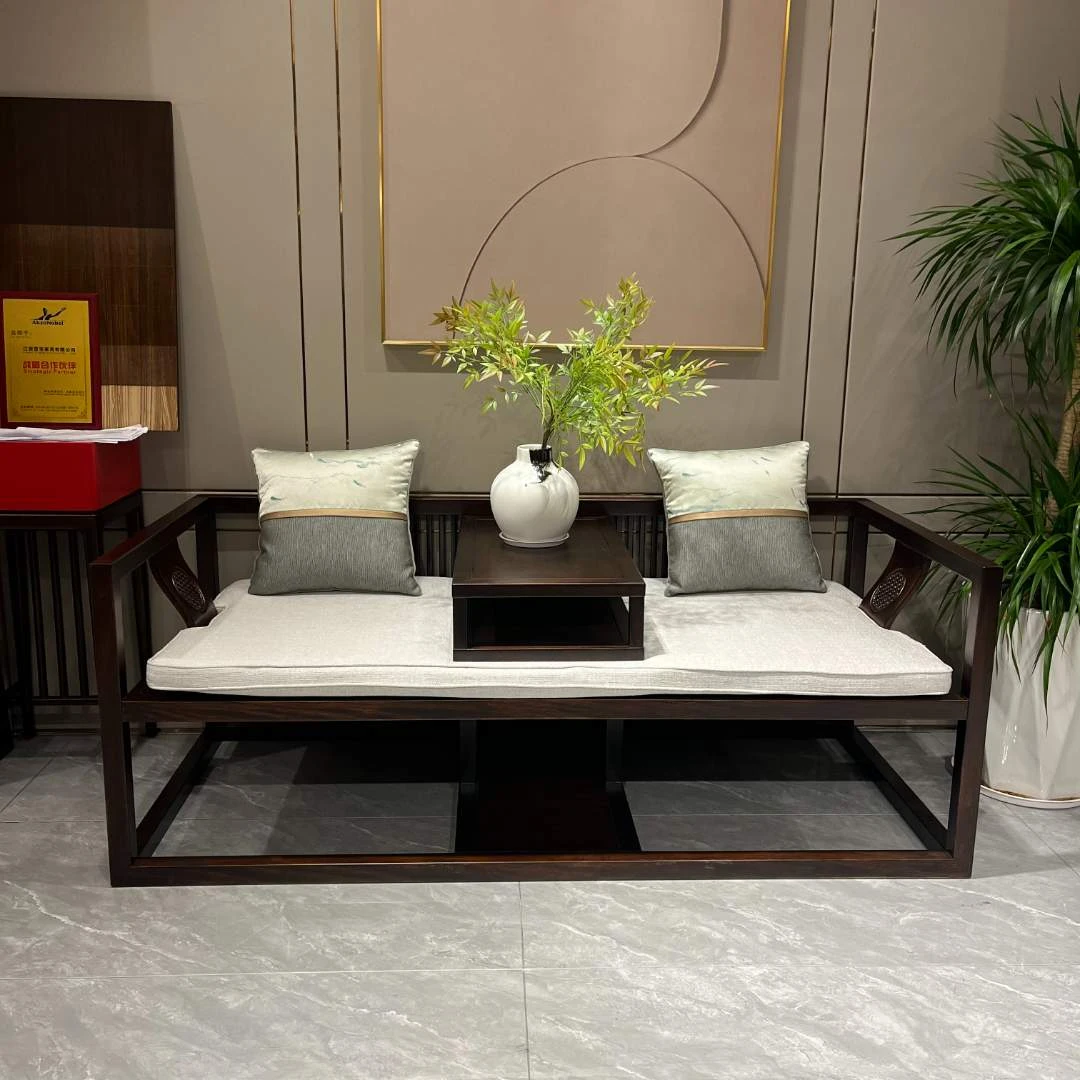 Y901#新中式乌金木全实木罗汉床休闲床禅意家用（1800  810  630）