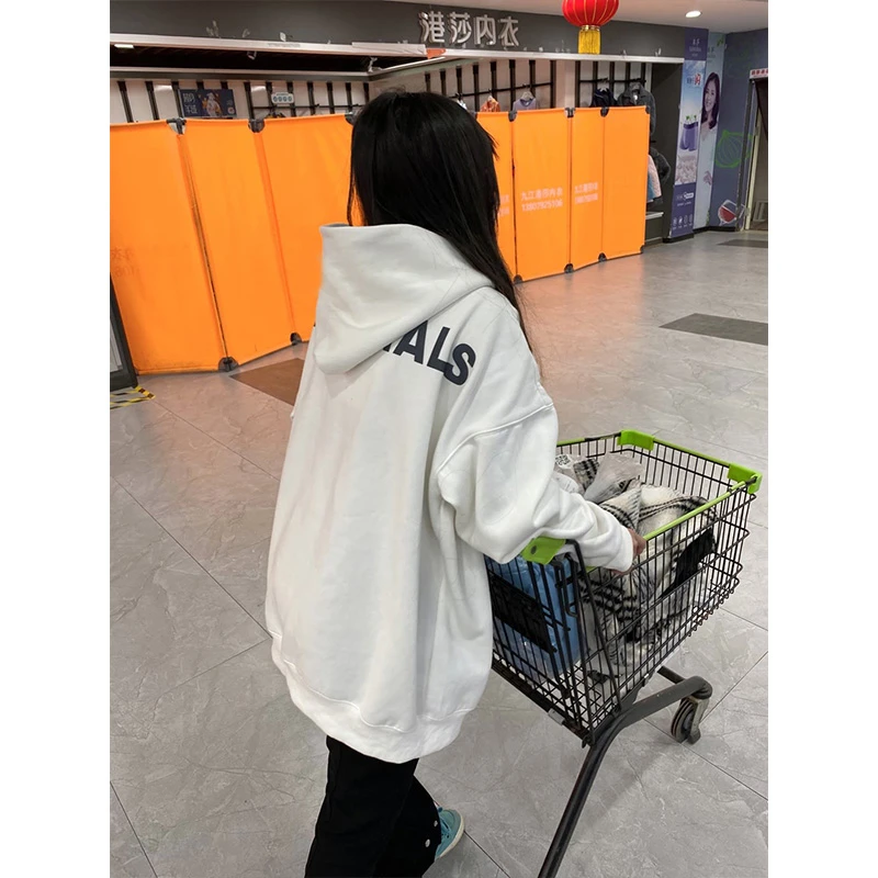美式oversize连帽卫衣女男秋冬加绒宽松小个子潮牌欧美hiphop上衣