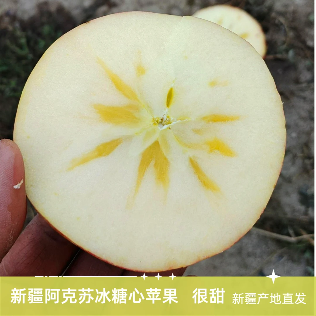 新疆阿克苏冰糖心苹果精选新鲜水果脆甜红富士果农自销原产地直发
