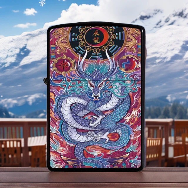 国潮十二生肖煤油打火机老式翻盖砂轮点火个性时尚收藏燃油打火机