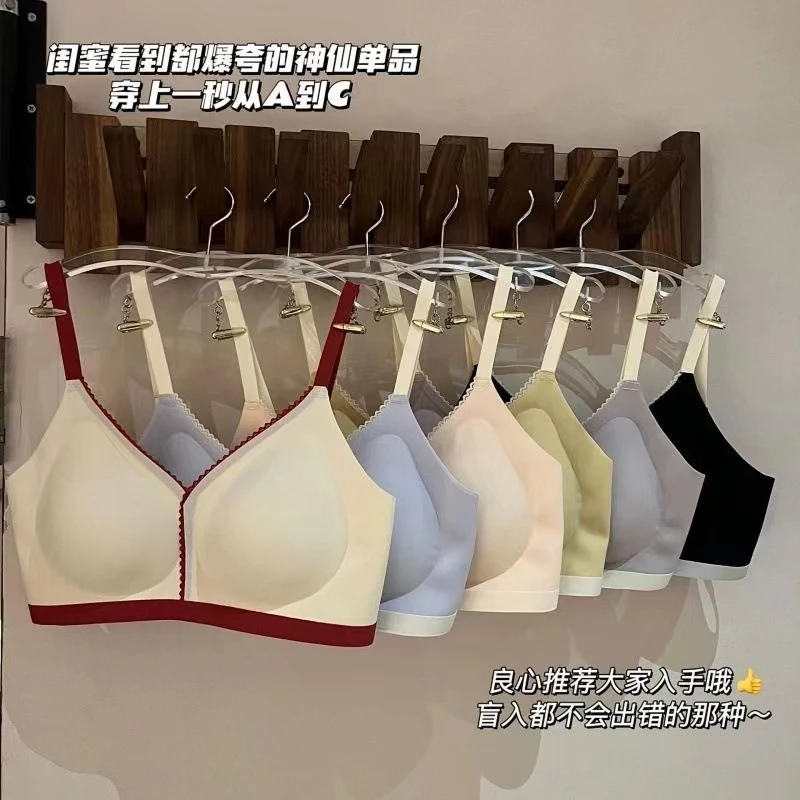 漫画胸外扩型无痕内衣女小胸聚拢平胸显胸大显腰细性感辣妹文胸罩