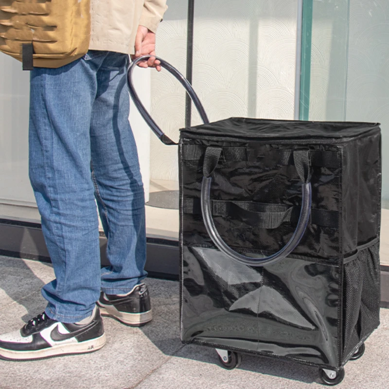 可折叠带轮子户外旅行袋大容量托轮包买菜包旅行袋收纳袋便携可折