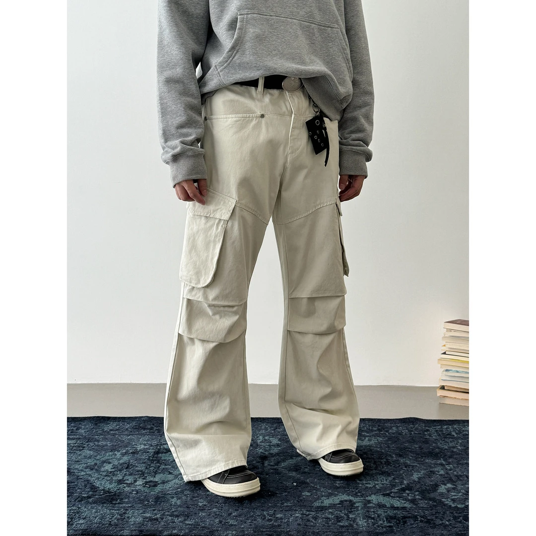 19studio WAYNEPRINCE 美式复古多口袋休闲裤宽松直筒阔腿工装裤