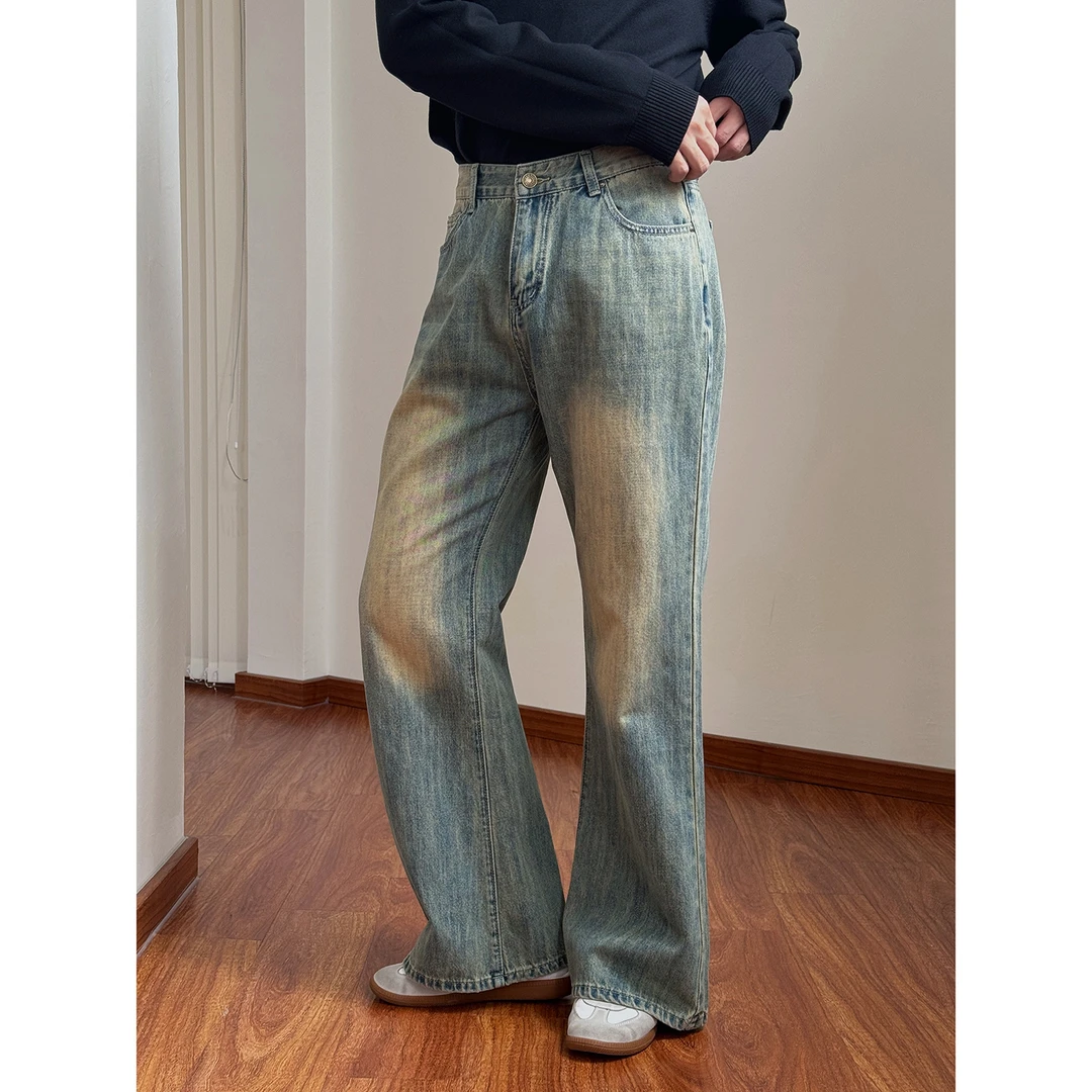 19studio WAYNEPRINCE美式复古水洗做旧牛仔裤宽松休闲垂坠感长裤