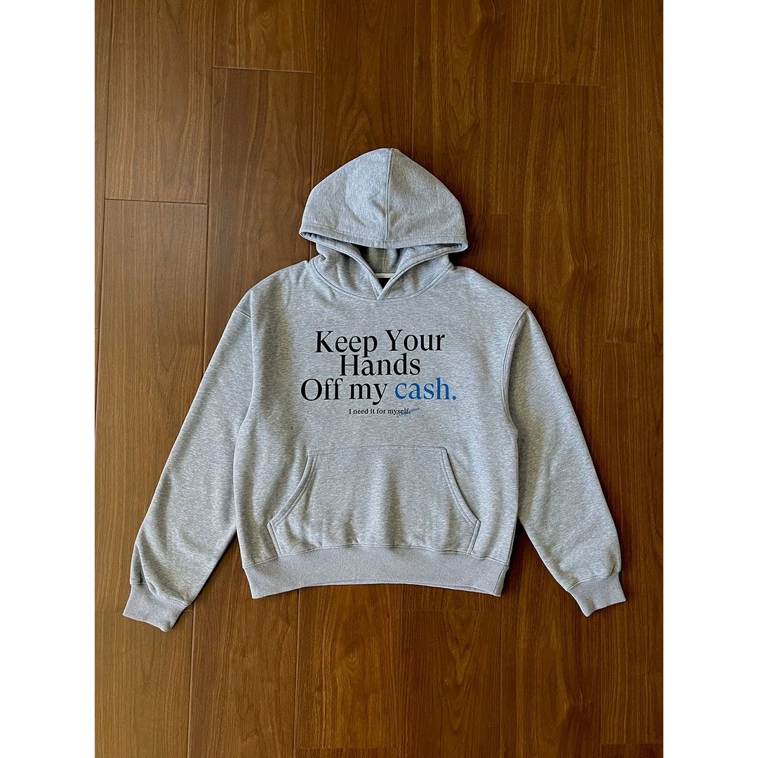 19studio WAYNEPRINCE美式复古cleanfit英文字母印花连帽卫衣男女