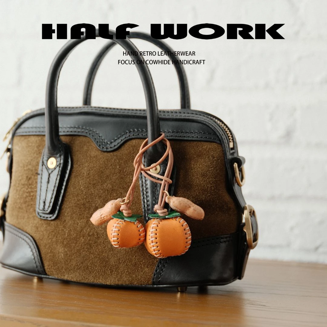 /伴工 头层牛皮 复古手工挂件 好事发生 KW-8360