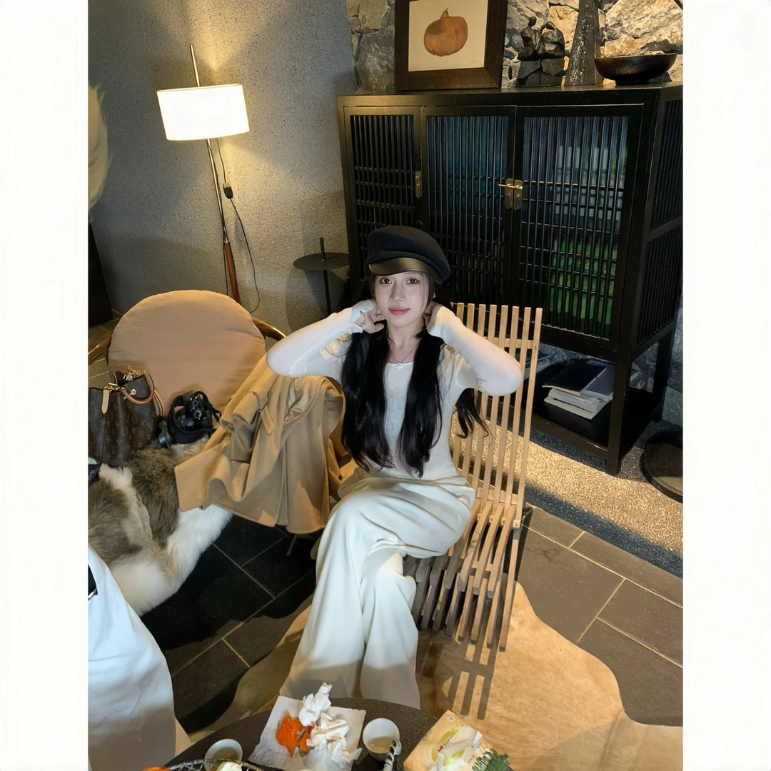 雪莉Shirley【糯米裤】自留款百搭直筒裤 糯叽叽绵软秋冬保暖阔腿裤