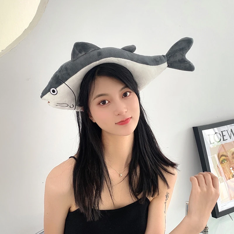 布艺发饰 创意卡通搞怪网红大号咸鱼发箍少女可爱洗脸发夹头饰