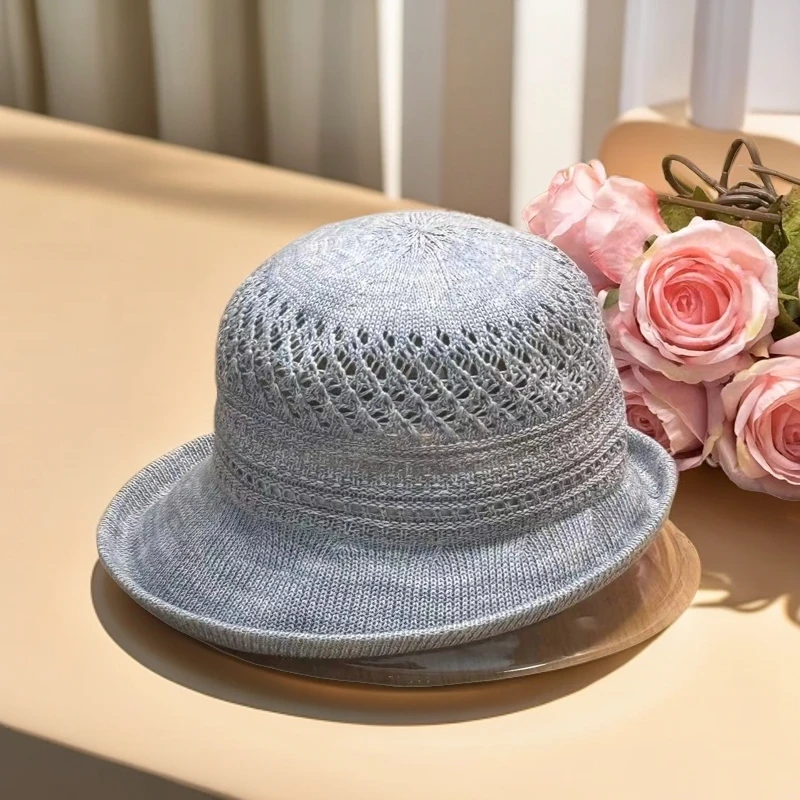 516号 夏季夏天编织透气女士韩版遮阳帽盆帽