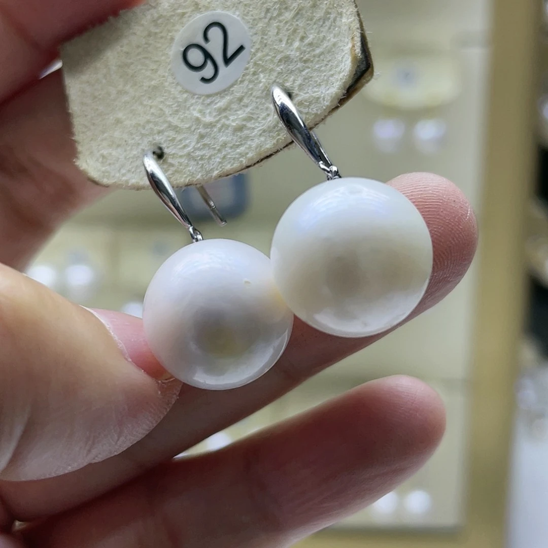 淡水珍珠耳饰银S925镶嵌