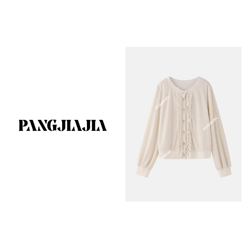 【胖佳佳】金标~糯米奶贝 花边领蕾丝衫女秋冬时尚气质P623Z03335