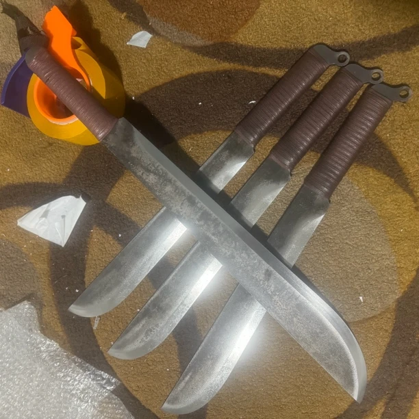 轨道钢一体短刀唐横刀户外防身冷兵器车载户外锰钢一体开山未开刃