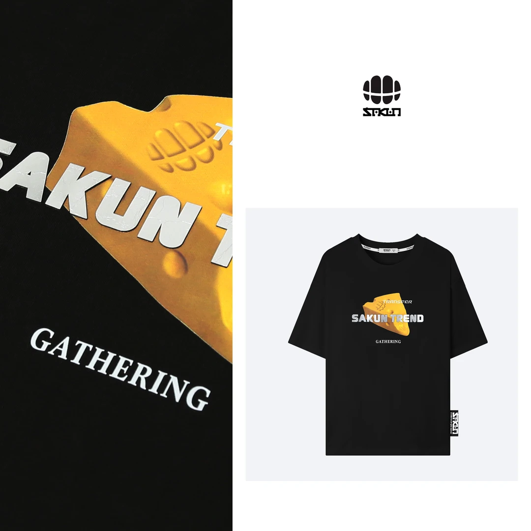 【欧若风】SAKUN奶酪印花短袖T恤3152-1224886-JS-qc