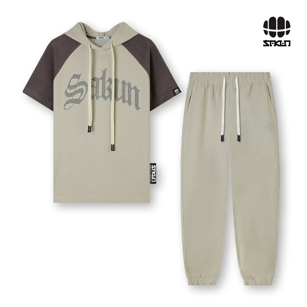 【欧若风】SAKUN插肩袖连帽套装3141-1603477-JS