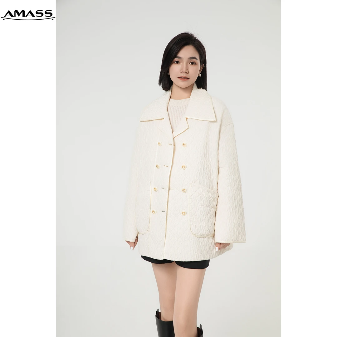 AMASS/阿玛施秋冬气质时尚菱格小香风宽松通勤休闲外套女 5400440
