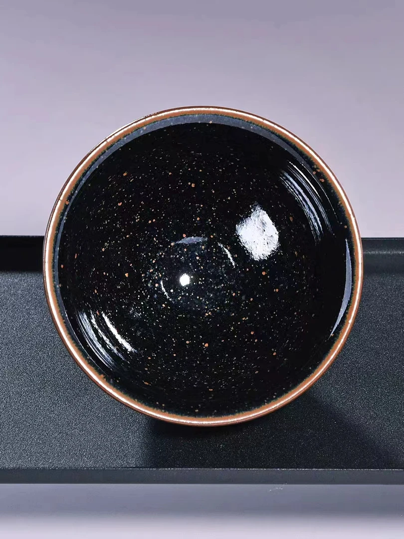 建窑建盏原矿铁胎手工复古主人茶杯（随机发）