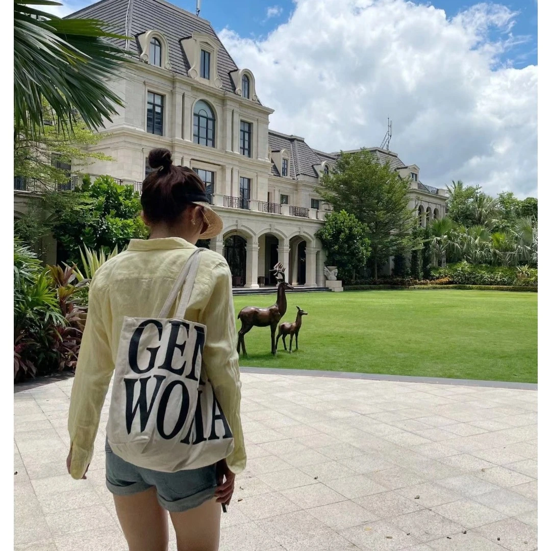 高颜值手提帆布包泰国潮牌流星花园帆布袋时尚休闲百搭肩包小众包