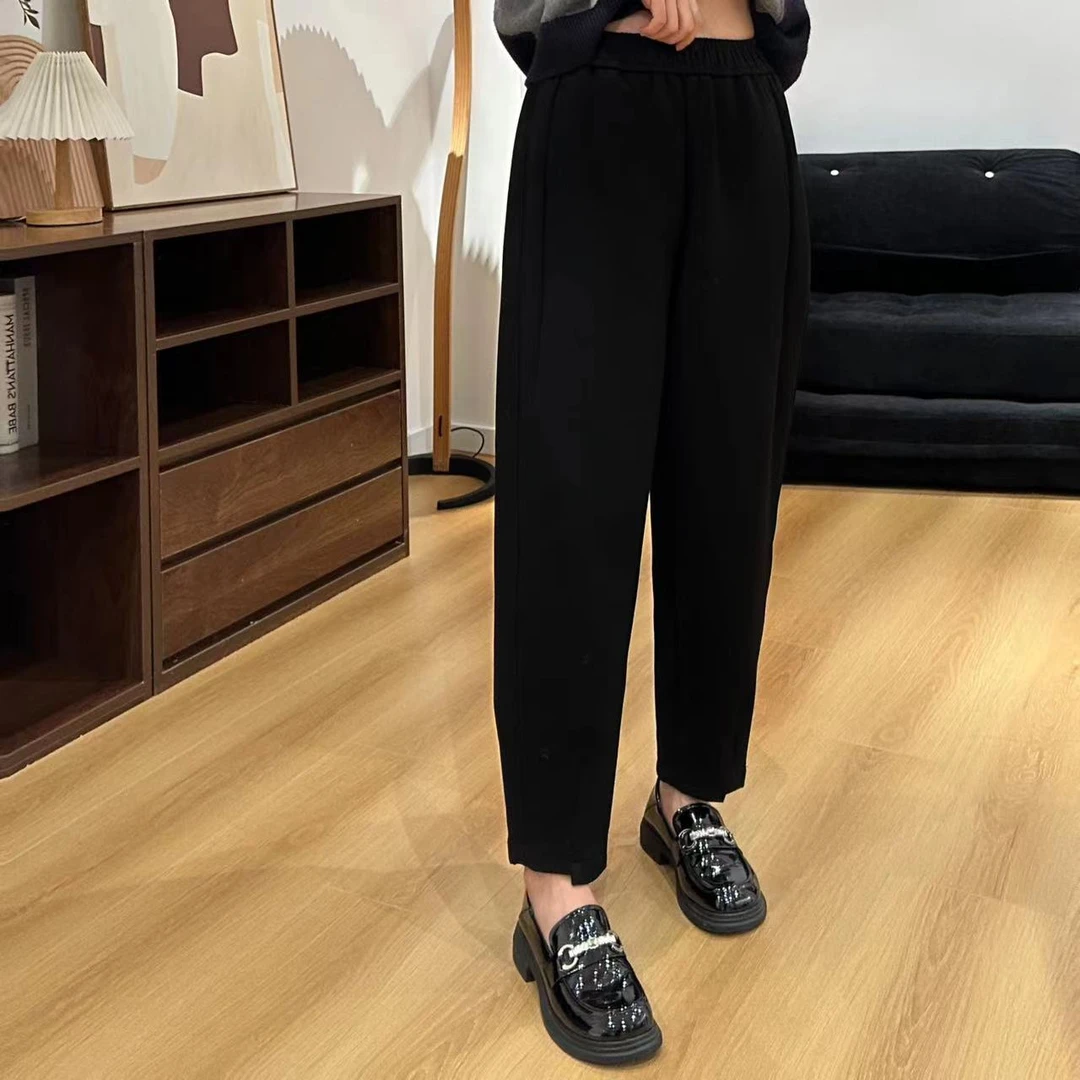 秋季松紧腰丸子裤外穿休闲裤时尚百搭宽松西装裤3-10-6