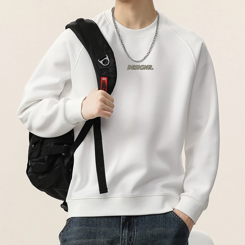 【2024秋季上新男士卫衣】修身欧版修身百搭圆领印花时尚男士卫衣