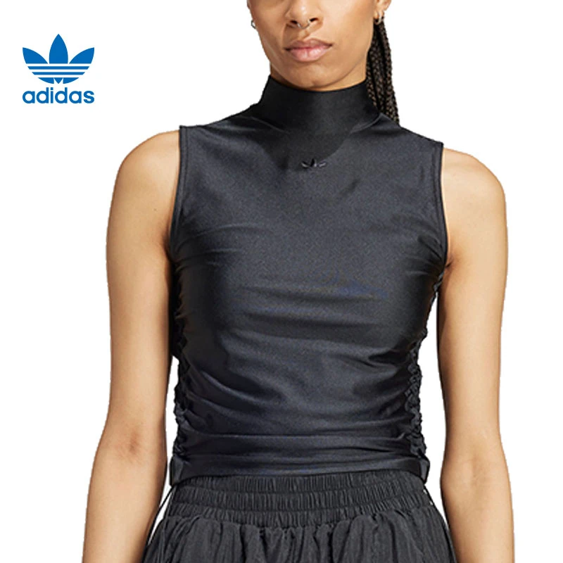 adidas Originals阿迪三叶草女子RUCHED CROP薄背心IW5506