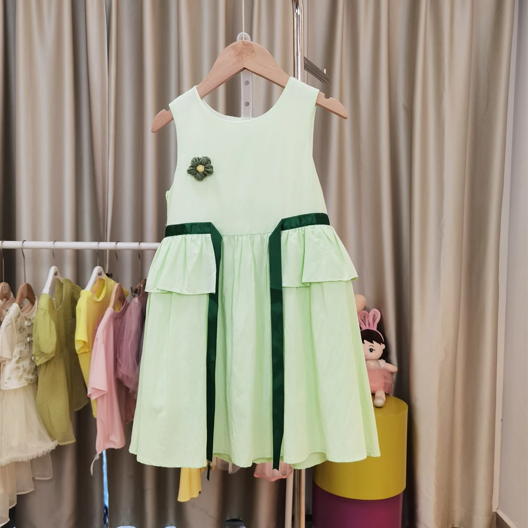 实体店专柜现货女童背心裙夏季无袖亮色连衣裙新款