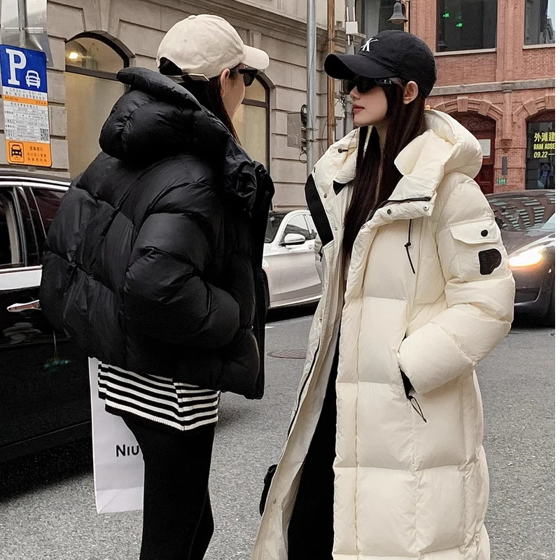 冬季棉衣宽松时尚黑金棉服连帽防风复古过膝学生棉袄