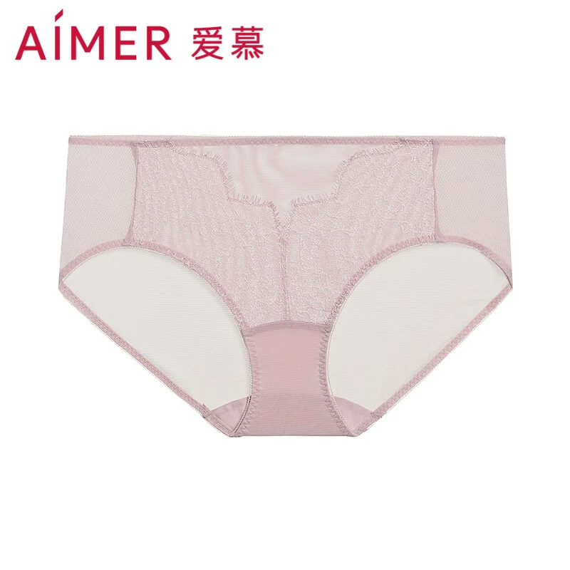 AIMER/爱慕内裤女款2024爆款性感柔软舒适包容中腰平角裤AM238381