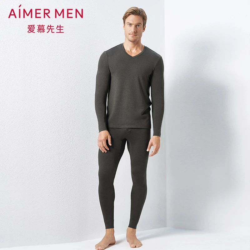 【单层绒感长裤】爱慕先生暖尚系列单层长裤加绒保暖弹力大NS73C941