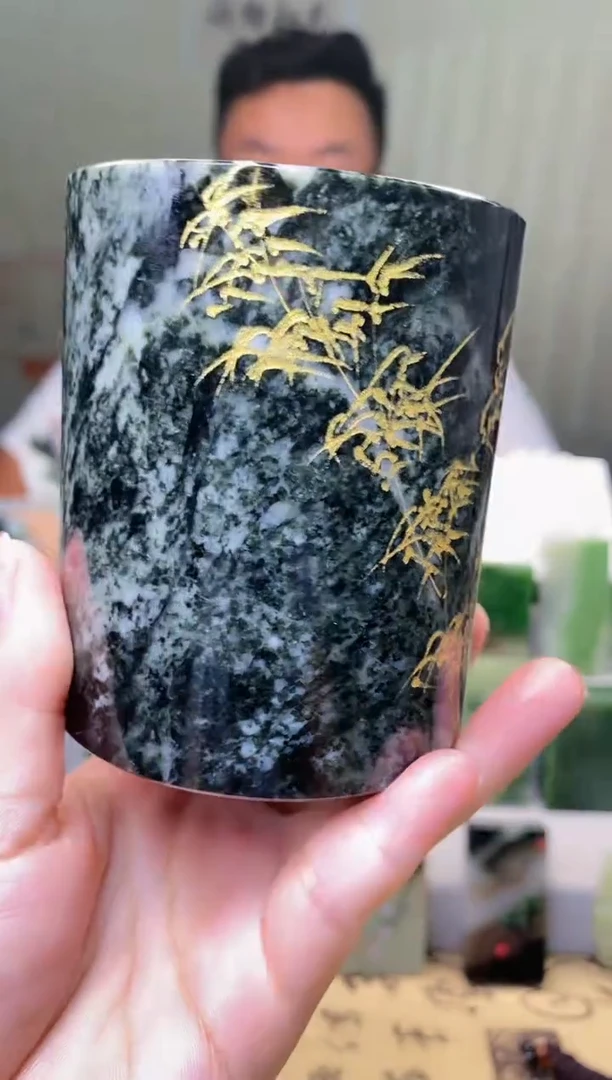 【闪购商品】独山玉笔筒未镶嵌19