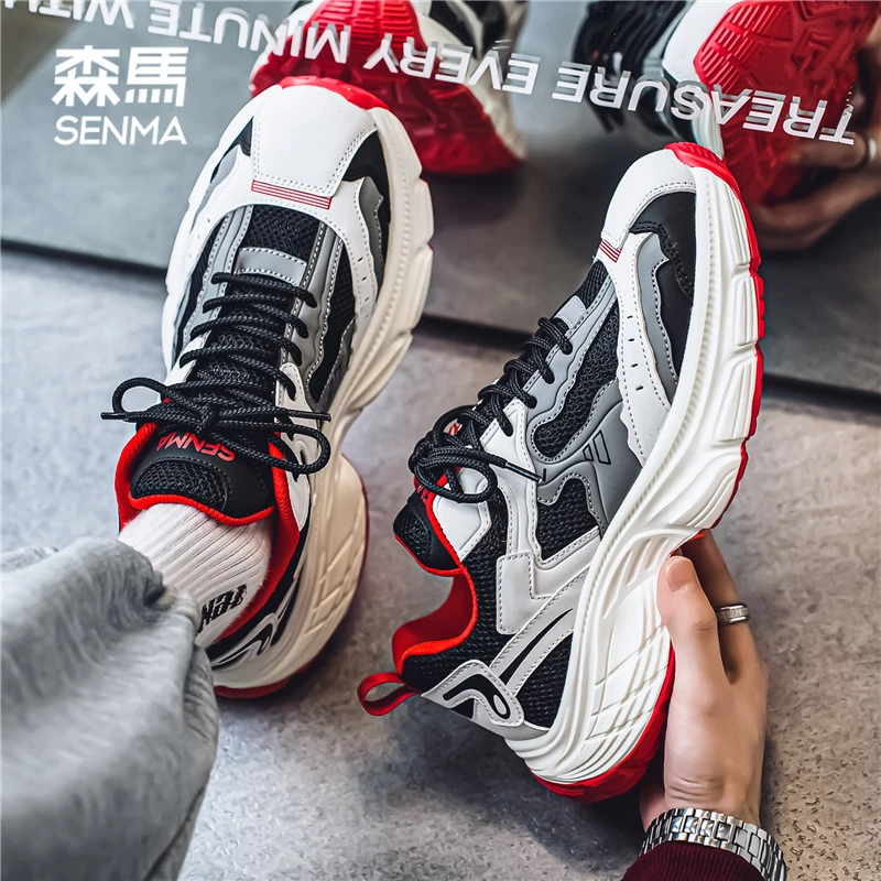 森马男鞋2025年新款夏季潮流小众厚底老爹鞋子男士百搭休闲运动鞋